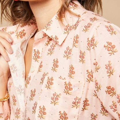 Lois Shirt - Pink House French Floral Pink