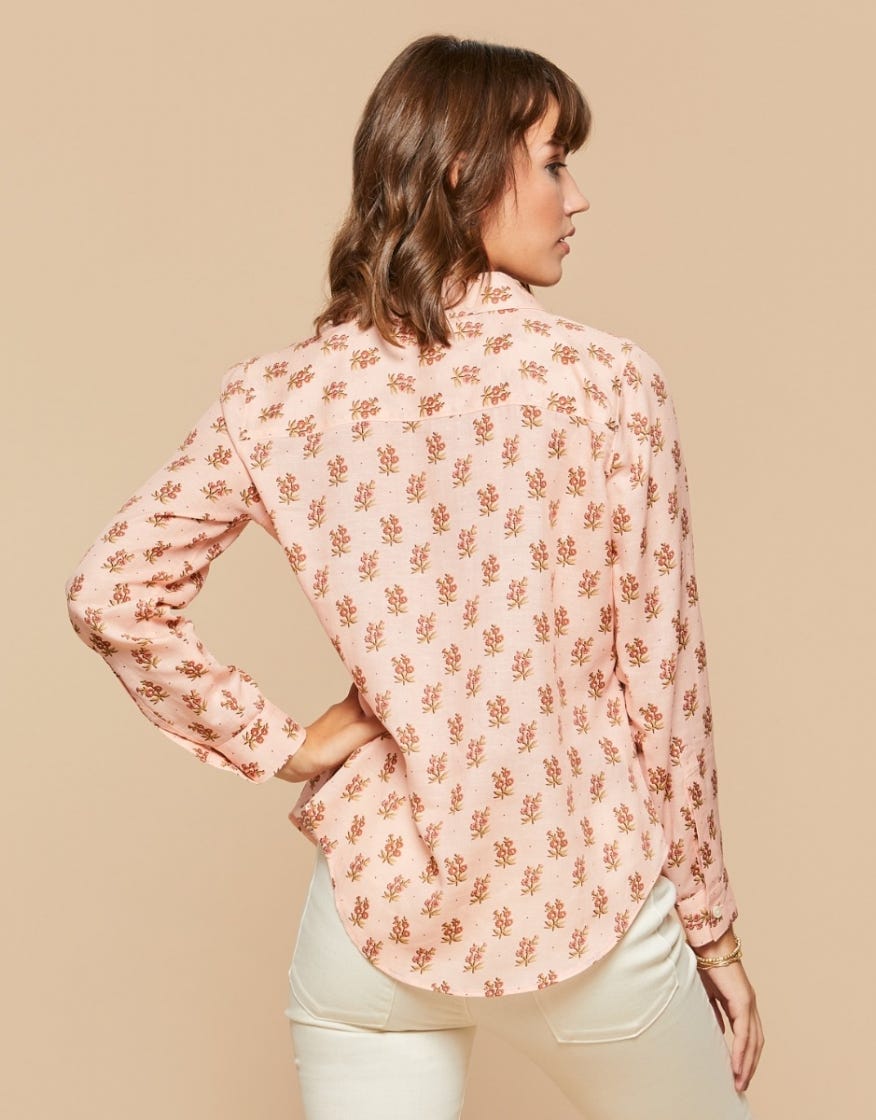 Lois Shirt - Pink House French Floral Pink