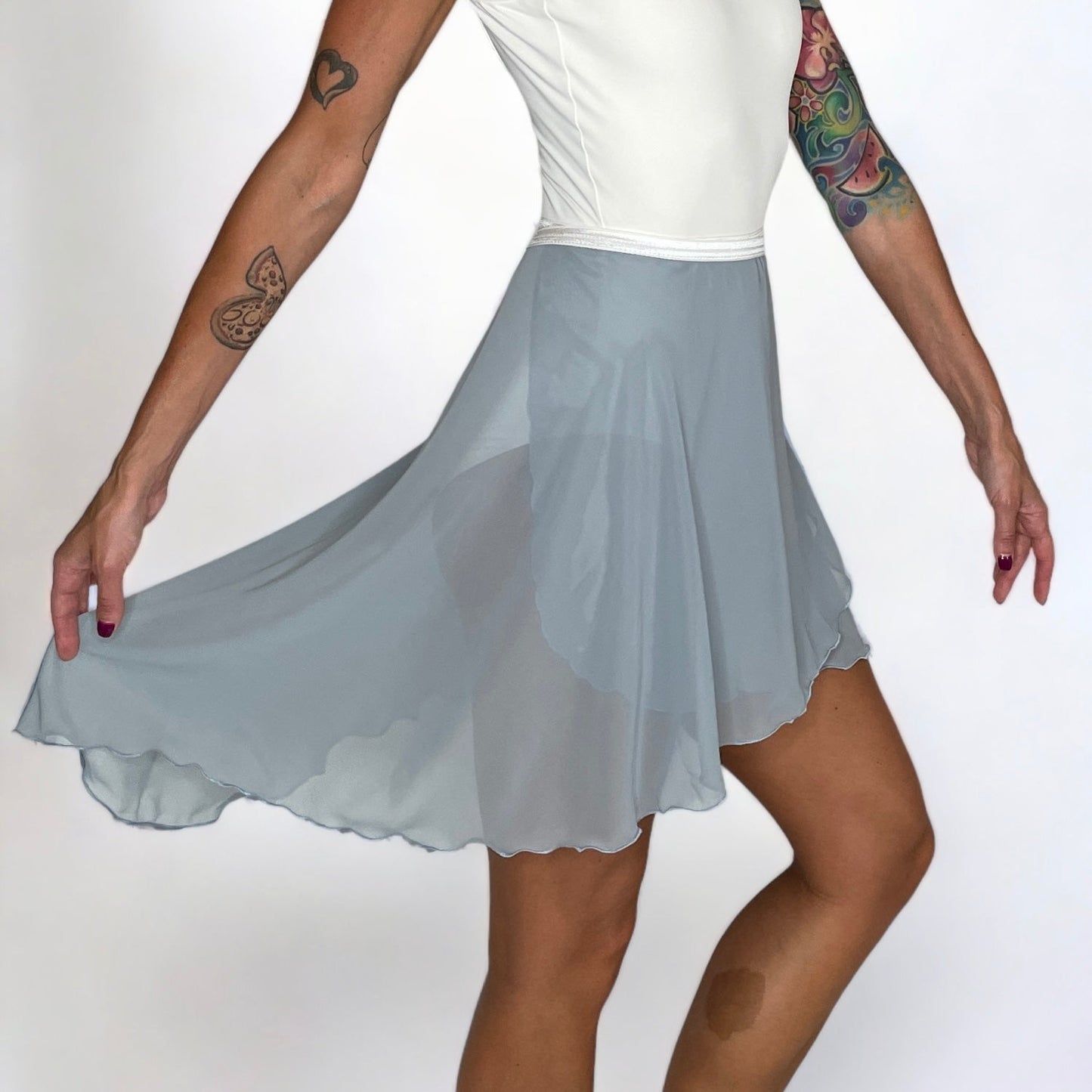 Glacier Blue Chiffon Ballet Wrap Skirt - Contemporary