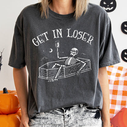 Get In Loser Retro Halloween Comfort Colors Tshirt