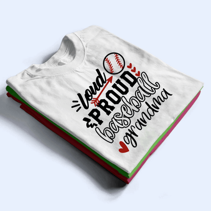 Loud Proud Grandma Heart - Personalized Custom T Shirt - Gift for Grandma/Nana/Mimi, Mom, Wife, Grandparent