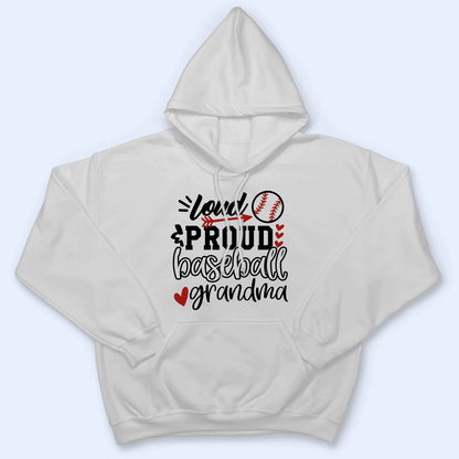 Loud Proud Grandma Heart - Personalized Custom T Shirt - Gift for Grandma/Nana/Mimi, Mom, Wife, Grandparent