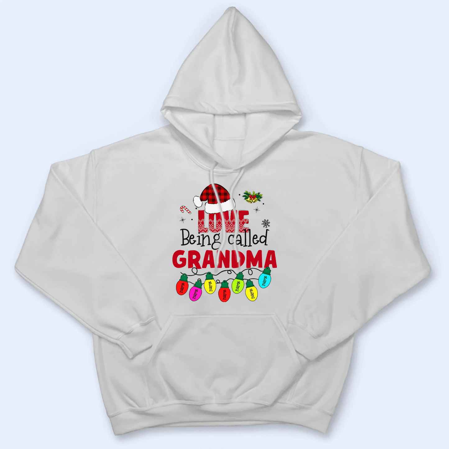 Love Being Called Grandma - Christmas With Lights Kids - Personalized Custom T Shirt - Birthday, Loving, Funny Gift for Grandma/Nana/Mimi, Mom, Wife, Grandparent