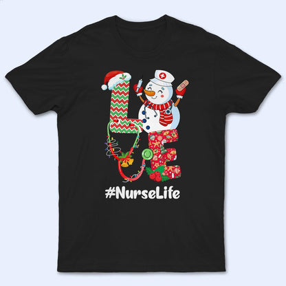 LOVE Christmas - Personalized Custom T Shirt - Birthday, Loving, Funny Gift for Nurse, CNA, Healthcare, Registered RN