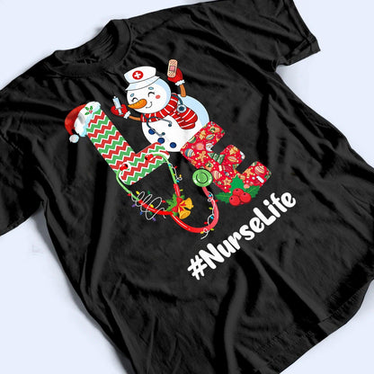 LOVE Christmas - Personalized Custom T Shirt - Birthday, Loving, Funny Gift for Nurse, CNA, Healthcare, Registered RN
