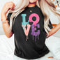 Retro Love Dripping Paint, Comfort Colors Tshirt, Valentine's Day