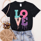 Retro Love Dripping Paint, Super Soft Tshirt, Valentine's Day
