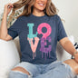Retro Love Dripping Paint, Super Soft Tshirt, Valentine's Day