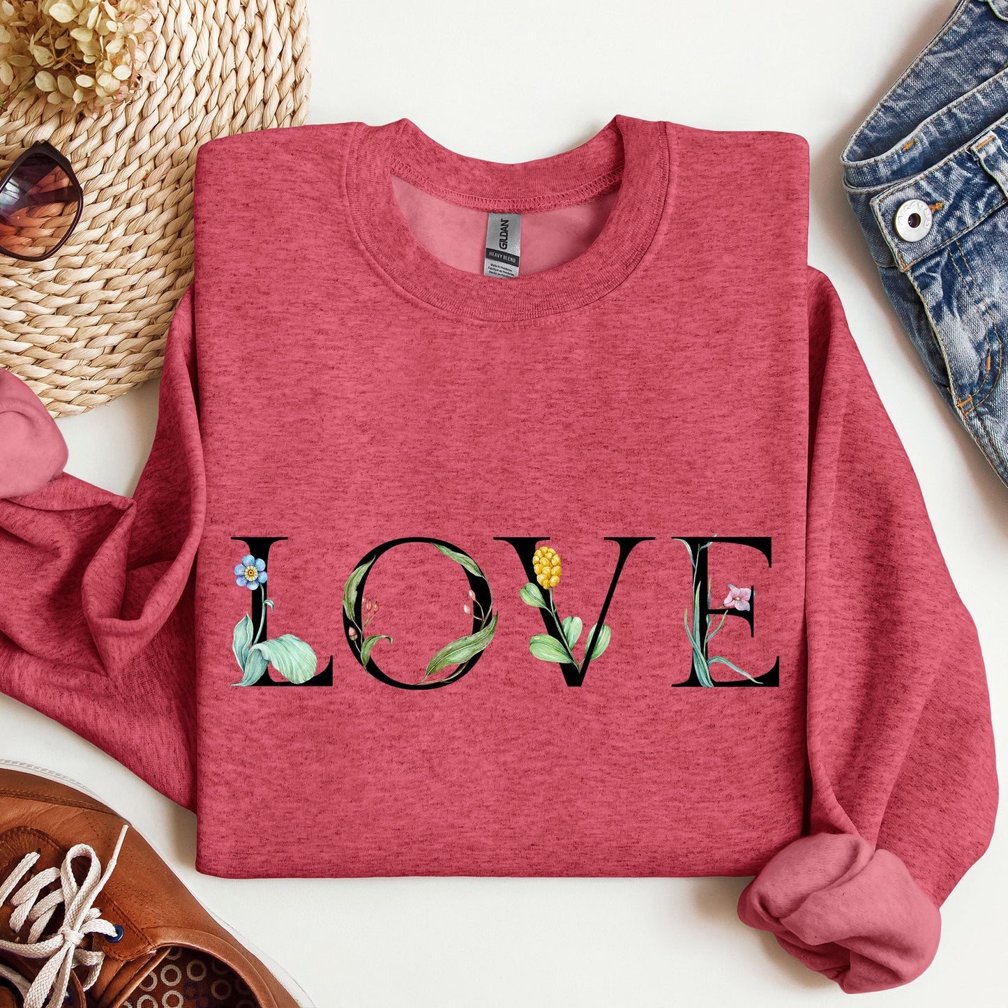 Love Flowers, Sweatshirt, Valentine's Day
