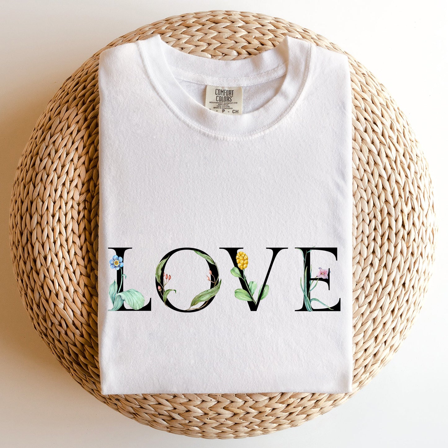Love Flowers, Comfort Colors Tshirt, Valentine's Day