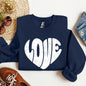 Retro Love Heart, Vintage, Sweatshirt, Valentine's Day