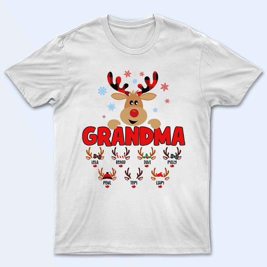 Lovely Reindeer Squad - Personalized Custom T Shirt - Birthday, Loving, Funny Gift for Grandma/Nana/Mimi, Mom, Wife, Grandparent