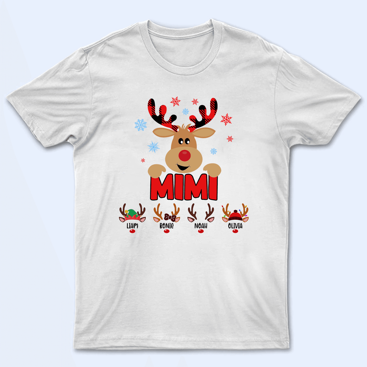 Lovely Reindeer Squad - Personalized Custom T Shirt - Birthday, Loving, Funny Gift for Grandma/Nana/Mimi, Mom, Wife, Grandparent