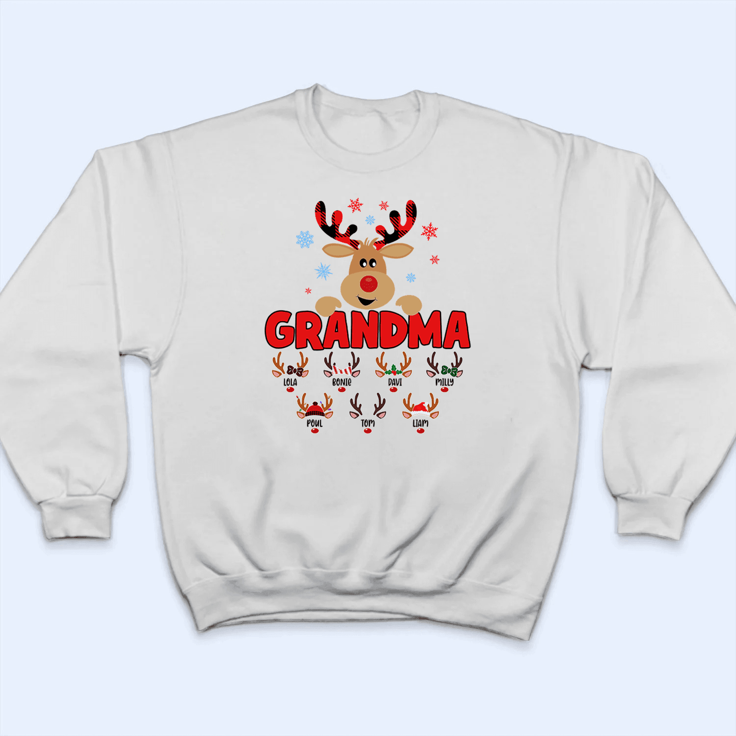 Lovely Reindeer Squad - Personalized Custom T Shirt - Birthday, Loving, Funny Gift for Grandma/Nana/Mimi, Mom, Wife, Grandparent