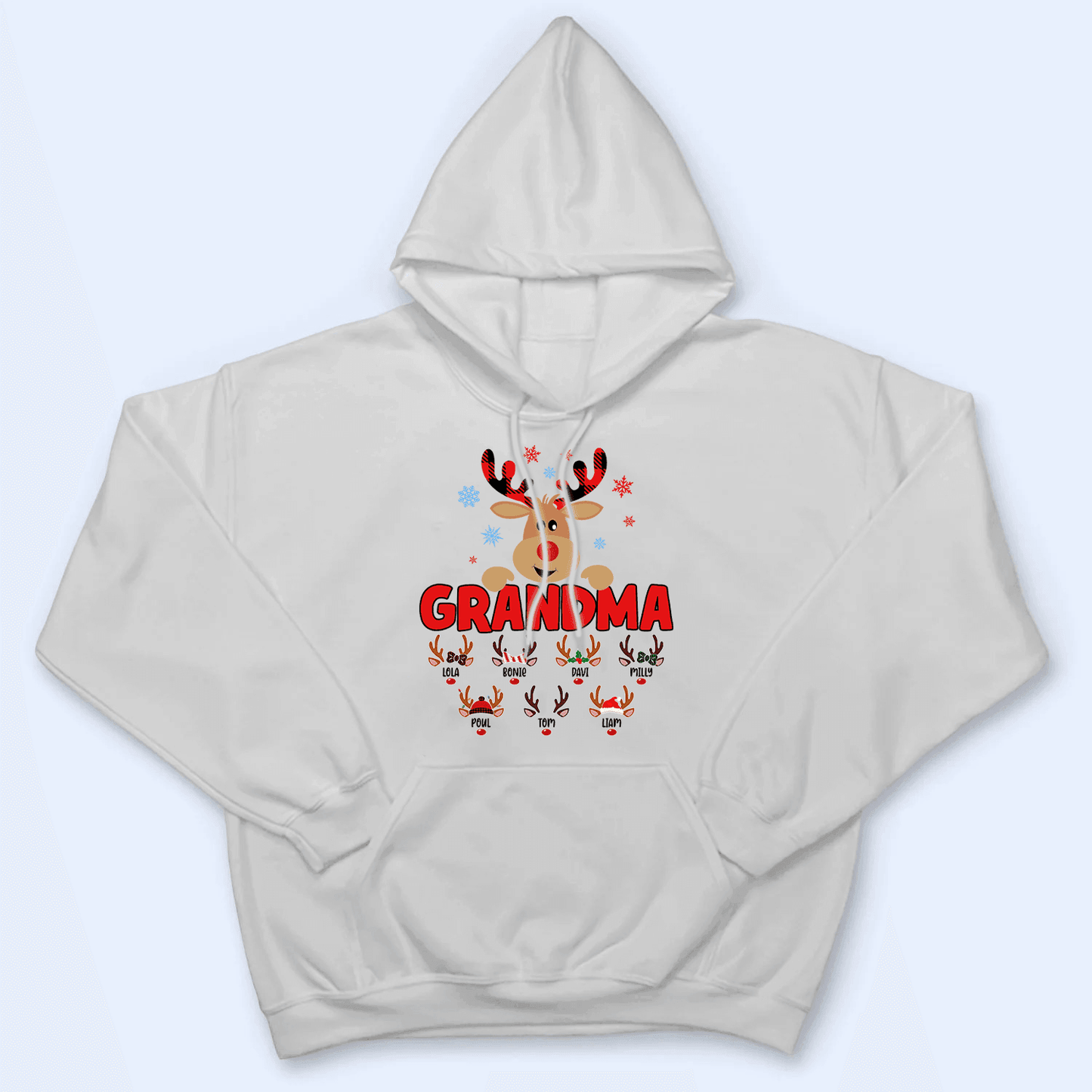 Lovely Reindeer Squad - Personalized Custom T Shirt - Birthday, Loving, Funny Gift for Grandma/Nana/Mimi, Mom, Wife, Grandparent