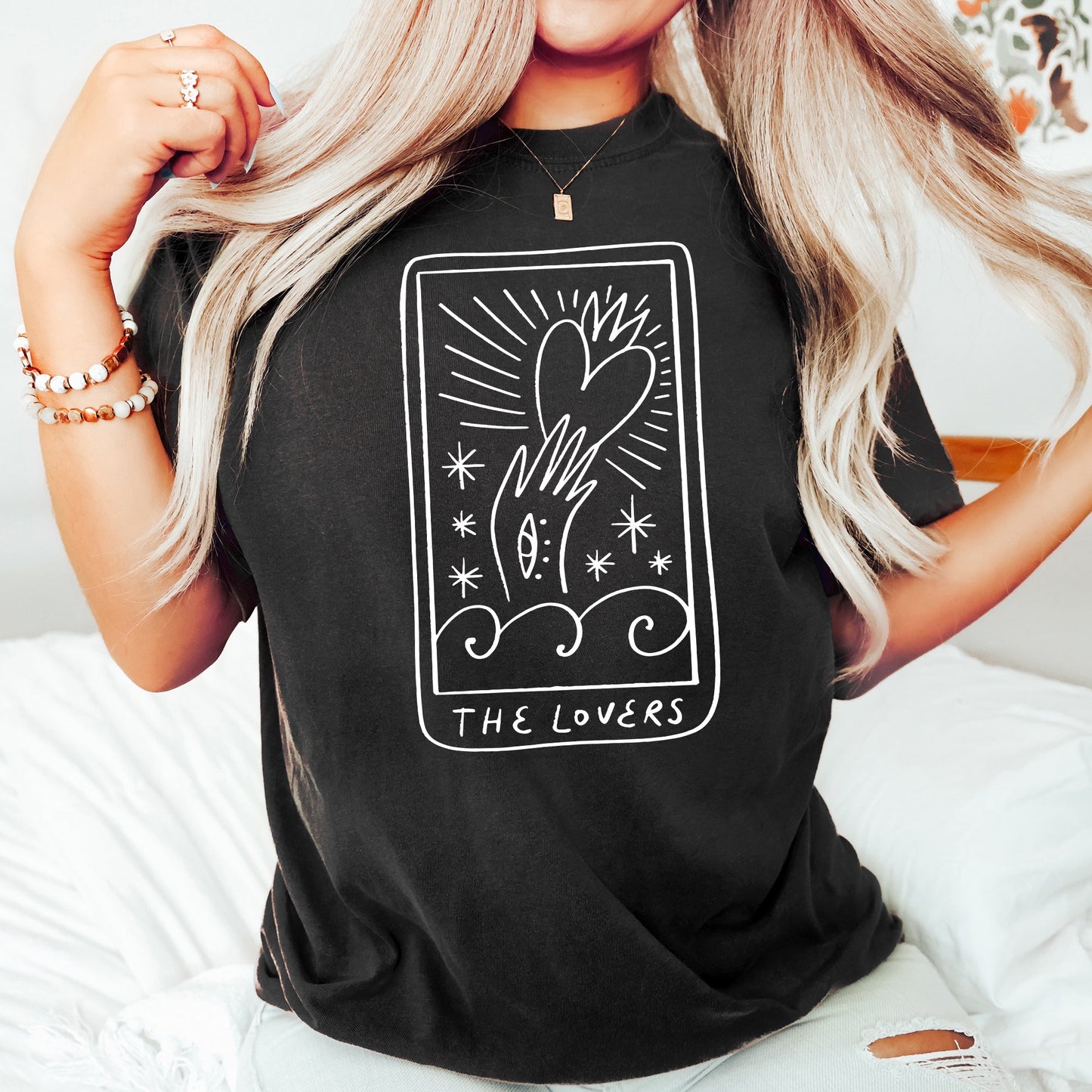 Lovers Tarot, Mystical, Magic, Comfort Colors Tshirt, Valentine's Day