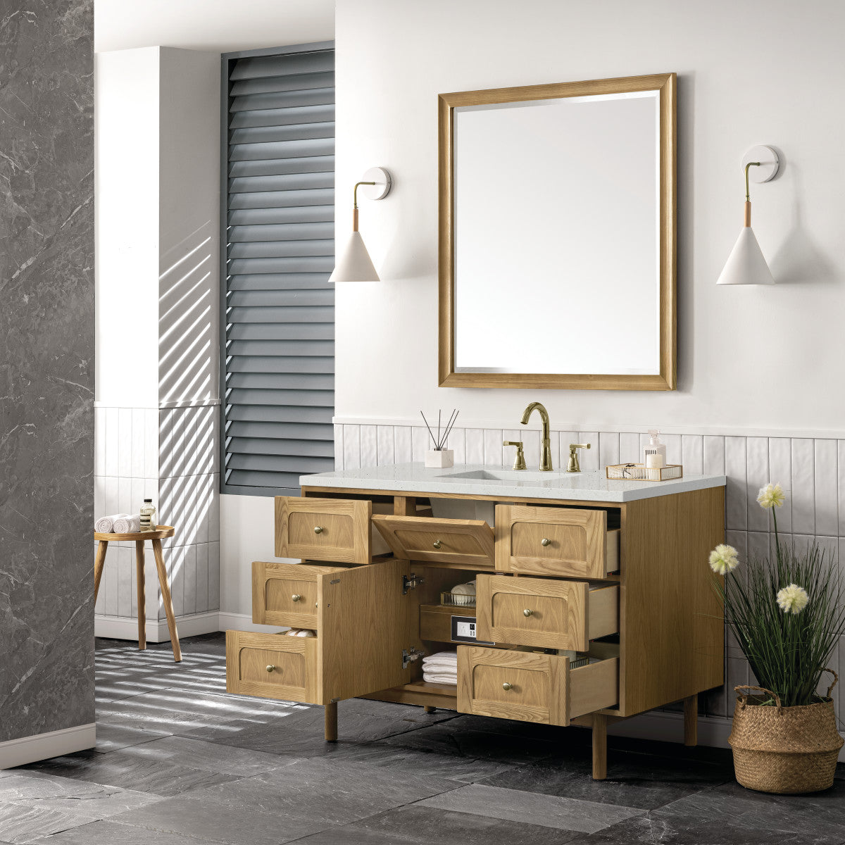 Laurent 48" Single Vanity Cabinet, Light Natural Oak