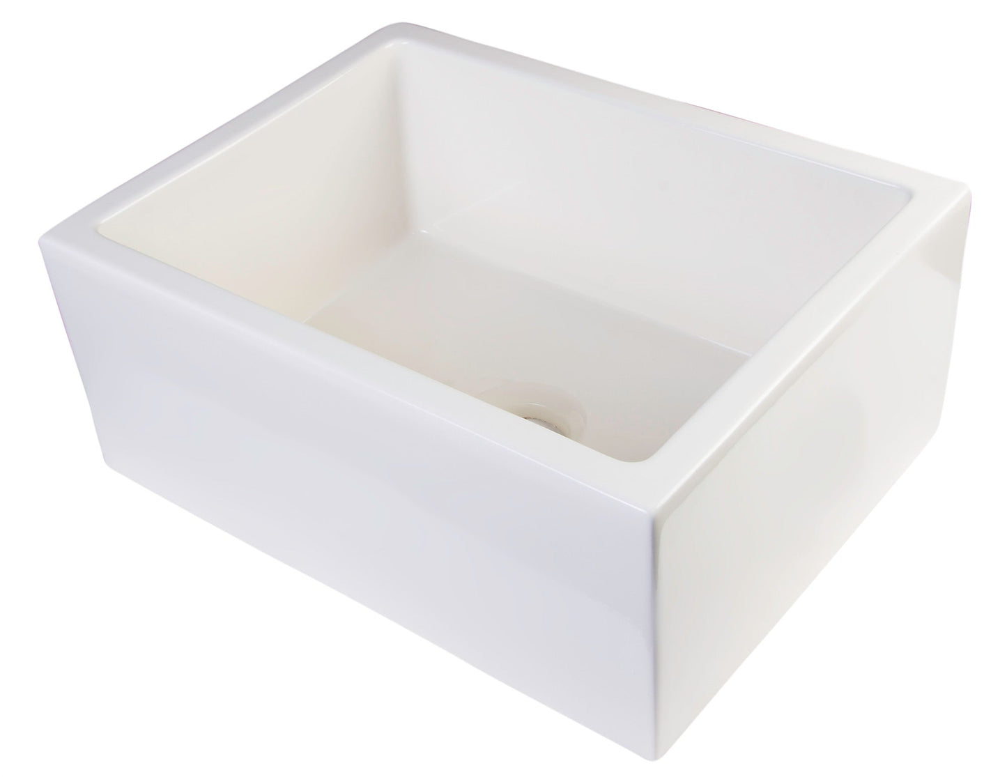 ALFI brand AB2418SB Smooth Thick Wall Fireclay Single Bowl Farm Sink