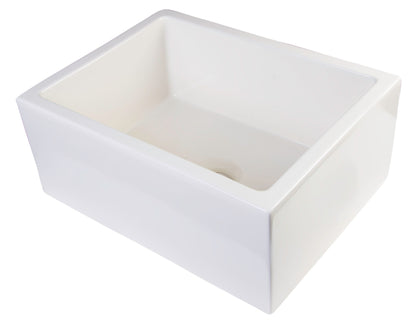 ALFI brand AB2418SB Smooth Thick Wall Fireclay Single Bowl Farm Sink