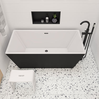 ALFI brand  ABST88 Designer White Matte Solid Surface Resin Bathroom / Shower Stool
