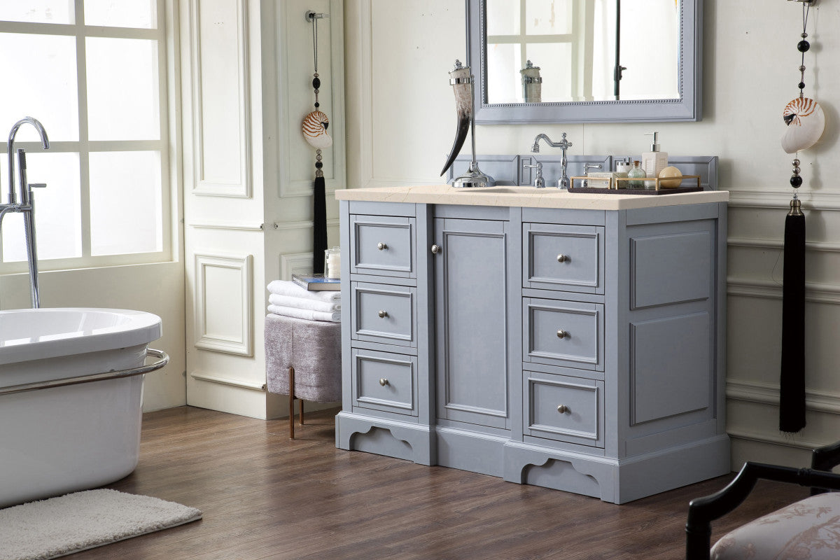 De Soto 48" Single Vanity Cabinet, Bright White