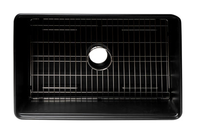 ALFI brand ABFS3020 Workstation 30" x 20" Single Bowl Step Rim Fireclay Farm Sink with Accessories