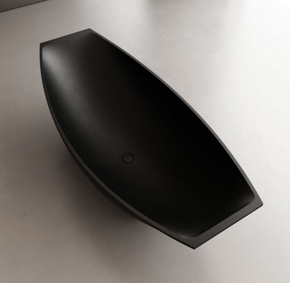 ALFI brand  AB9991BM Black Matte 71" Solid Surface Resin Free Standing Hammock Style Bathtub