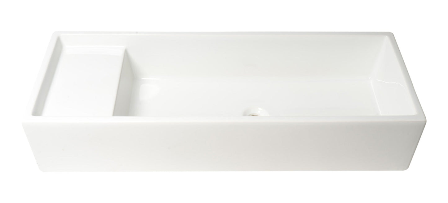 ALFI brand  AB39TR 39" White Above Mount Fireclay Bathroom Trough Sink