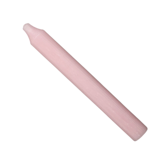 Rustic Taper Dinner Candle - 7 Inch Light Pink
