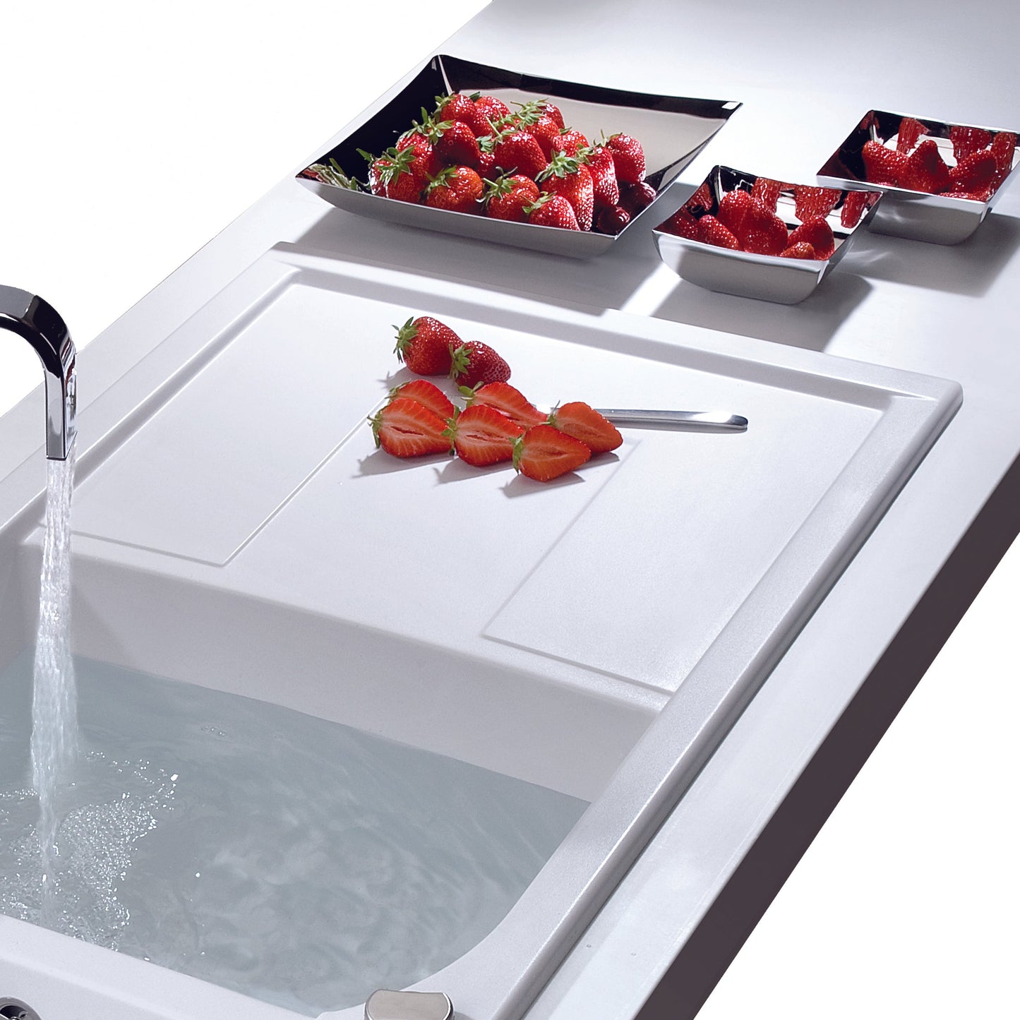 ALFI brand AB1620DI 34" Single Bowl Granite Composite Kitchen Sink with Drainboard