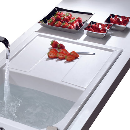 ALFI brand AB1620DI 34" Single Bowl Granite Composite Kitchen Sink with Drainboard