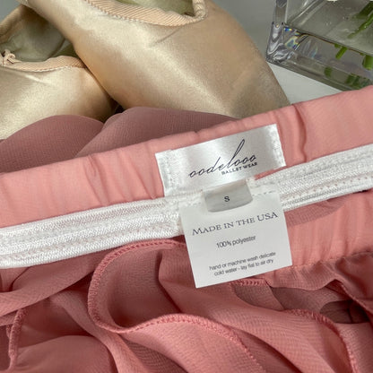 Dusty Rose Chiffon Ballet Pull On Skirt - Ballet Rehearsal Skirt - Pirouette Skirt
