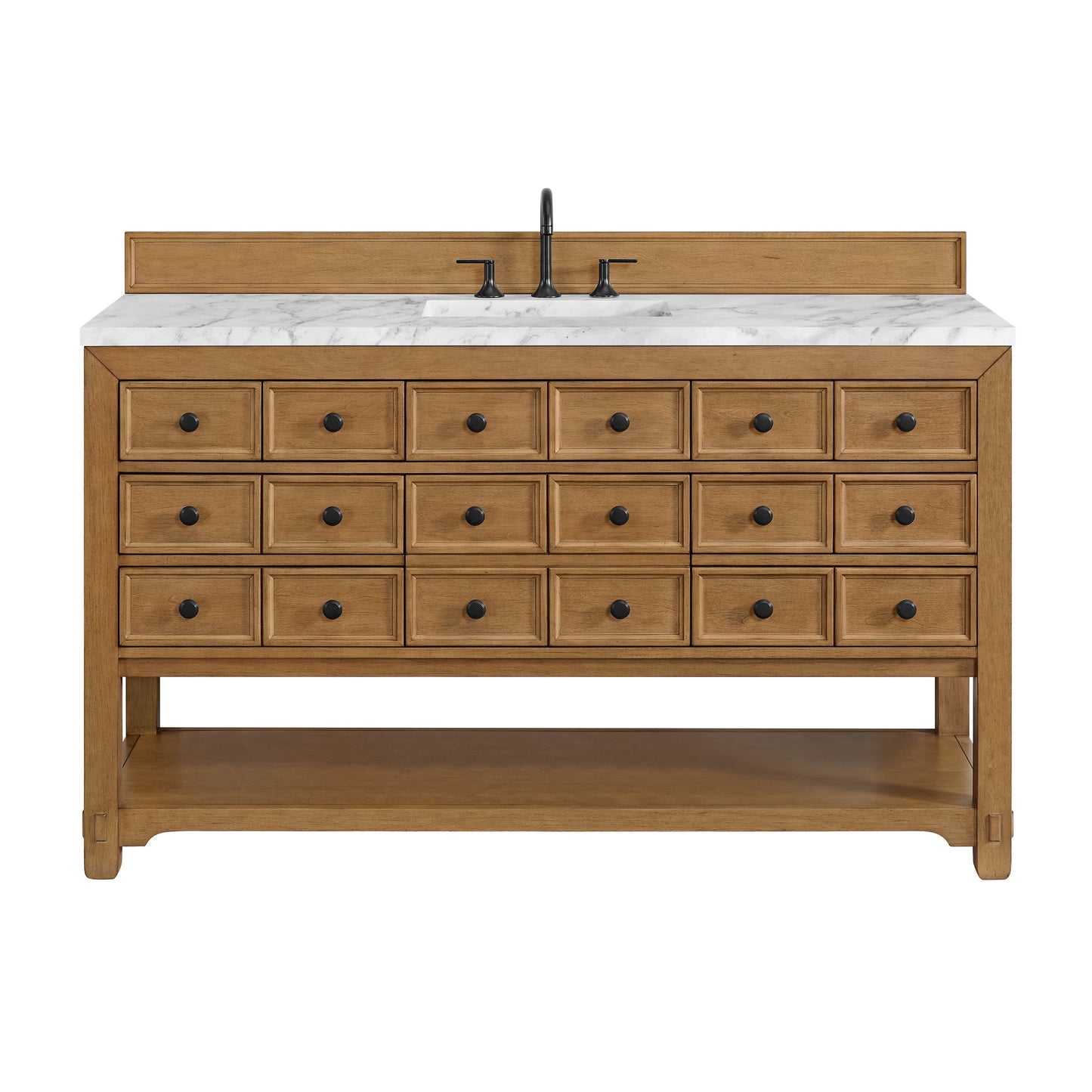 Malibu 60" Single Vanity Cabinet, Amber Birch