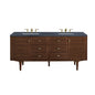 Amberly 72" Double Vanity Cabinet, Mid-Century Walnut