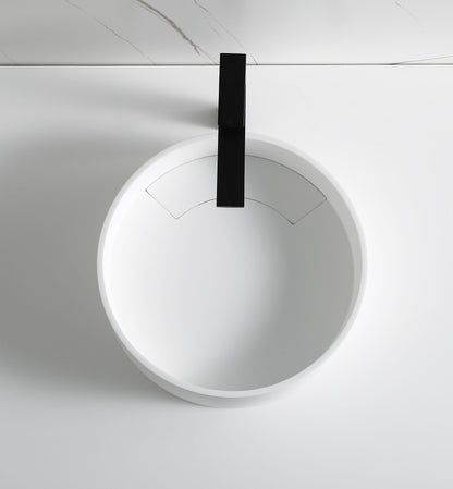 ALFI brand  ABRS15R 15" Round White Matte Solid Surface Resin Sink