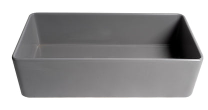 ALFI brand ABF3618 Smooth Apron 36" x 18" Single Bowl Fireclay Farm Sink