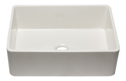 ALFI brand AB3020SB 30 inch Biscuit Reversible Single Fireclay Farmhouse Kitchen Sink