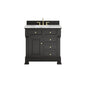James Martin 547-V36 Brookfield 36” Single Vanity – Black Onyx / Honey Oak / Pearl Charcoal