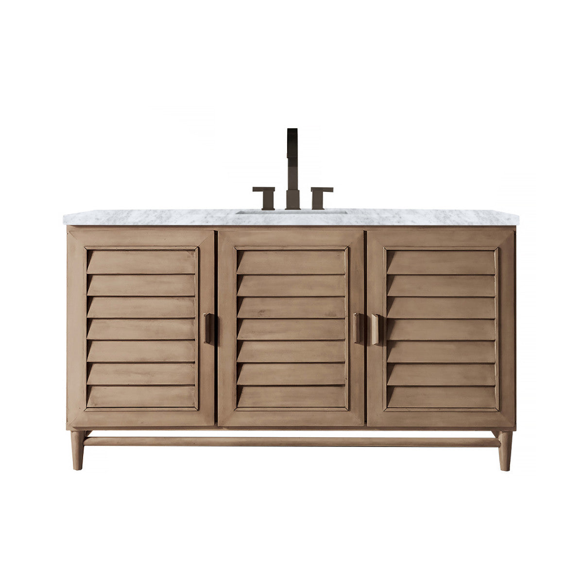 Portland 60" Single Vanity Cabinet, Whitewashed Walnut
