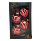 Krebs Value Glass Ornament 4 pack - Red with White Stripe