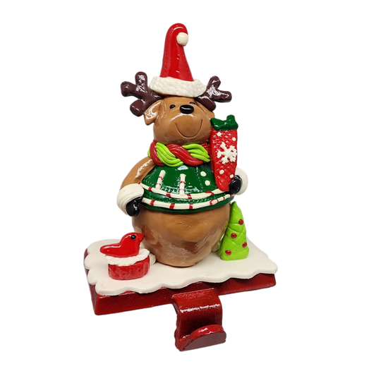 Whimsical Reindeer Stocking Hanger
