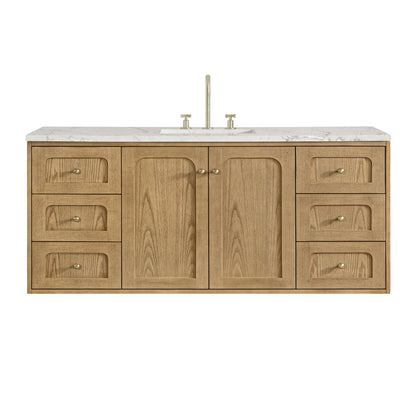 Laurent 60" Single Vanity, Light Natural Oak