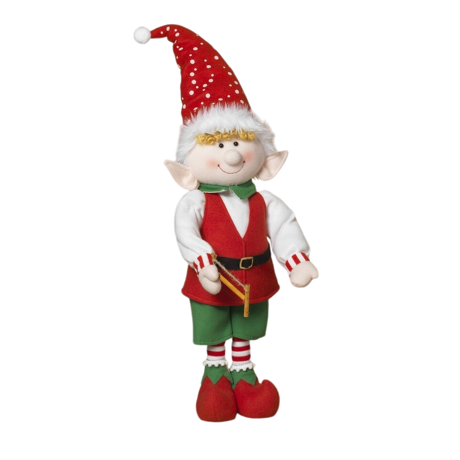 Animated Fabric Elf - 21 Inch - Hand Saw