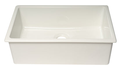 ALFI brand AB3018UD 30" x 18" Fireclay Undermount / Drop In Fireclay Kitchen Sink