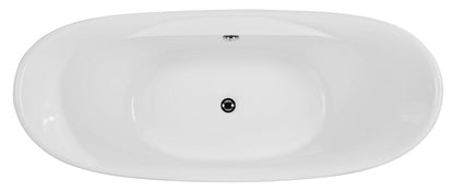 ALFI brand  AB8803 68 inch White Oval Acrylic Free Standing Soaking Bathtub