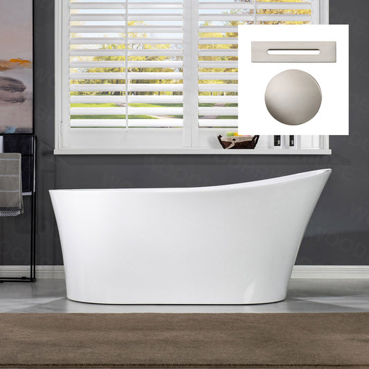 WOODBRIDGE 67" Acrylic Freestanding Bathtub Contemporary Soaking Tub