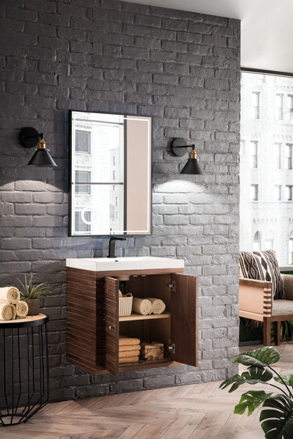 Linden 24" Single Vanity with White Glossy Composite Stone Top