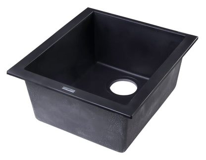 ALFI brand AB1720UM 17" Undermount Rectangular Granite Composite Kitchen Prep Sink