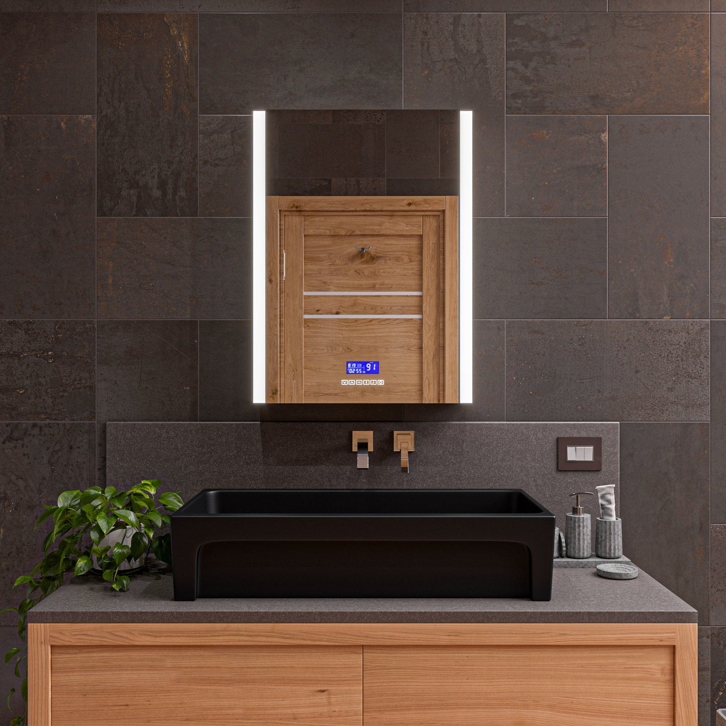 ALFI brand  AB36TRBM 36" Black Matte Above Mount Fireclay Bathroom Trough Sink