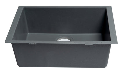 ALFI brand AB2420UM 24" Undermount Single Bowl Granite Composite Kitchen Sink